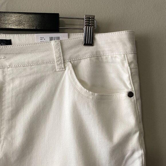 NWT Michel Studio Collection White Cotton Blend Skinny Leg Pants - Picture 6 of 14